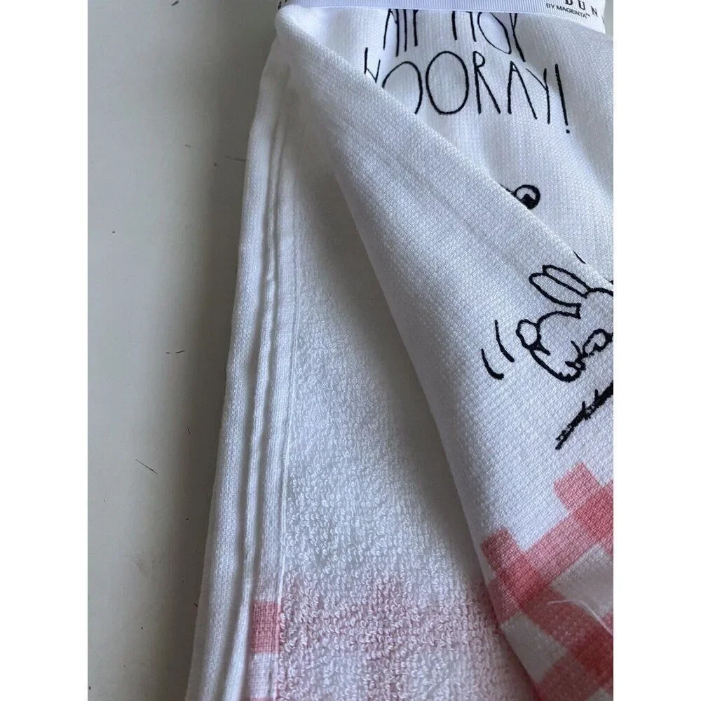 2 Pack Rae Dunn Peanuts Snoopy Kitchen Towels Easter Bunny Eggs‎ Hip Hop Hooray